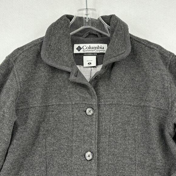 Columbia Women's Wool Blend Jacket Button Front Lined Gray Size M - Picture 2 of 12